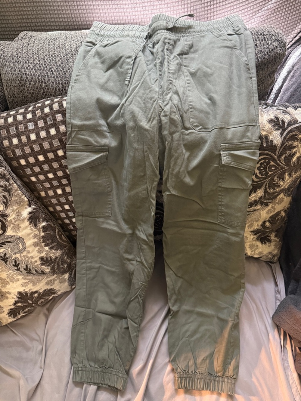 Girls Hurley Olive Green Cargo Jogger Pants - Casual Utility Style
